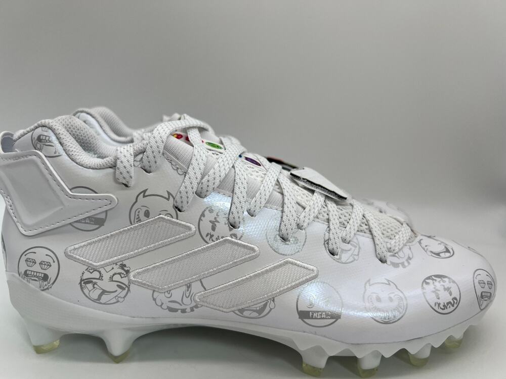 Adidas Freak 22 Big Mood Football Cleats White Silver Emoji GX7983 Size 9.5 New
